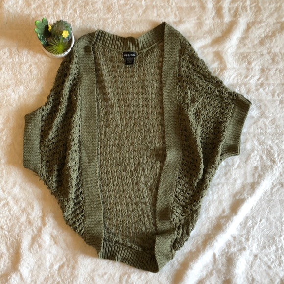 Wet Seal Sweaters - Olive Crochet Kimono